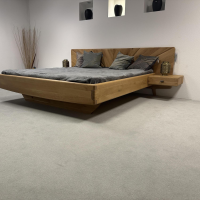 Anrei - Schlafzimmer Sol Asteiche Gebürstet Natur Geölt Farbglas Bronce Matt Mit Ledergriff Rock Grau Schwarz - 11