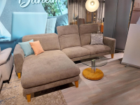 Global - Ecksofa Alegria Plus Stoff Mileto 10 Liver Grau Braun Fuß Eiche Geölt - 2