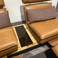 Koinor - Sofa 2-Sitzer Leder B-Toro Whisky Braun Plateau Metallrahmen Schwarz Matt Balkeneichenfurniert - 6