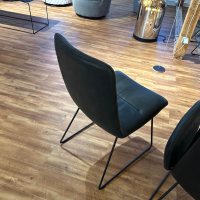 KFF - 6er Set Stuhl Leder Rawhide Black 356 Schwarz Grau Gestell Struktur Anthrazit M23 - 6