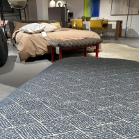 Ligne Roset - Sofa Taru Stoff G Vidar Slice Blau Beige Gestell Stahlrohr Mit Kissen - 4