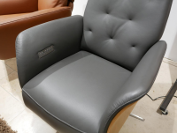 Natura - Drehsessel Aberdeen Leder WM Anthrazit Fuß Edelstahl mit Herzwaage - 7