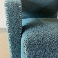 Cassina - Sessel Urecht Stoff Look Ottanio Blau Mit Knopflochstich - 4