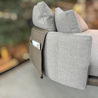 Minotti - Sofa Torii Low Schräges Sofa Stoff Dry Agento Braun-Grau Abgewinkelt Mit Ablage aus Marmor Stoff Braun-Grau Leder Grün-Braun - 4