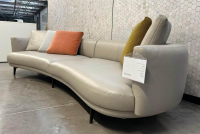 Walter Knoll - Sofa Maaru 850 Leder Elen 1218 Cosy Grey Beige Gestell Bronze Schwarz Matt Pulverbeschichtet Mit 5 Kissen - 9