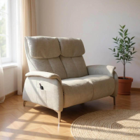himolla - Sofa 4868 Cumuly Stoff Nuvano Cloud Beige Füße Metall Edelstahloptik Inkl. Elektr. Wall-Free-Beschlag, Elektr. Kopfteilverstellung, Sitzneigungsverstellung - 3