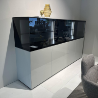 Kettnaker - Vitrine Soma Türen Grauglas Schwarz Korpus Lack Steingrau Grau - 7