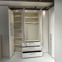 Loddenkemper - Kleiderschrank Maxx 200 Lack Weiß Matt Griffe Edelstahloptik Mit LED-Einbauspots - 14