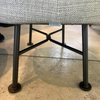 Walter Knoll - Sessel Shinzo Stoff Lucia 7695 Nutmeg Grau Braun Rücken Leder Saddle Khaki Braun Gestell Bronze Pulverbeschichtet Mit Hocker - 2