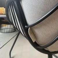 Solpuri - 3er Set Dining Sessel Chill Stoff Deluxe Mumbai Beige Gestell Aluminium Anthracite Antharzit Lackiert - 5