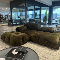 B&B Italia - Sofa Camaleonda Stoff 400 Enia Olivgrün Extra Grün Füße Buchenholz Natur Inklusive Hocker - 7