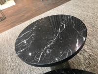 ClassiCon - 2er-Set Bell Coffee Table und Bell Side Table Marmor Nero Marquina Fuß Quarzgrau - 6