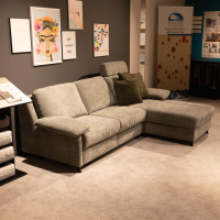 Hukla - Ecksofa 4700 Stoff Rob Lind 533004 Grün Metallfuß Schwarz Inklusive Kissen Und Matratze - 3