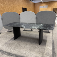 COR - Esstisch Ipa 3222 Platte Stein Tauern Grün Geschliffen Gestell Leder 174 Tabak Braun Grau - 5