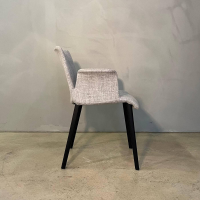 Walter Knoll - Stuhl Liz Wood 1321 Stoff Glint Ash Grau Gestell Eiche Schwarz Geflammt Geölt Inklusive Kunststoffgleiter - 2