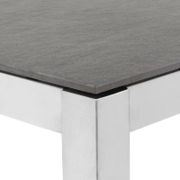Solpuri - Essgruppe Outdoor Classic Platte Dekton Laos Anthrazit Gestell Edelstahl Inkl. 6 Stühle Dance Gestell Edelstahl - 6