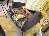 Ludwig Gutmann - Sessel Shorty Stoff Außen 356 77 Anthrazit Innen 361 77 Anthrazit Gestell Metall Schwarz Inklusive Hocker - 7