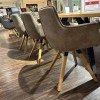 Musterring - Essgruppe MR Tamina Massivholz Geölt Gestell Eisen Schwarz Stoff Aberdeen Stone Grau Inklusive Sitzkissen - 2