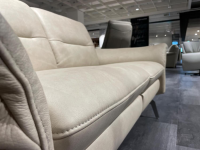 himolla - Polstergarnitur Teoma 6076 R Leder Eleganza 27 Elfenbein Beige Metallfüße Edelstahloptik - 9