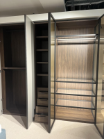 Novamobili - Kleiderschrank Night Collection 2022 Front Lack 331 Visone Matt Korpus 72 Noce Mit Beleuchtung - 9