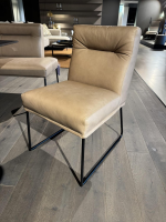 Haas - Sitzgruppe Columbo Leder Rancho 1805 Fango Beige Metallgestell Rundrohr Schwarz Lackiert - 3