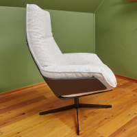 Bielefelder Werkstätten - Sessel Daron Hoch Stoff Alice IP 1750 171 Beige Grau Kreuzfuß Schwarz Matt - 3