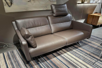 De Sede - Sofa Bero Leder Select 77 Cigarro Grau Braun Füße Hochglanz Verchromt - 3