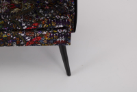 Werther - Bank Hygge Innen Stoff Talisman FCL 7014 01 Arlequin Schwarz Rot Gelb Außen Stoff U3660J Schwarz Gestell Holz Schwarz - 4