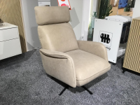 Musterring - Sessel MR 455 Leder India Jade Sand Beige Gestell Metall Schwarz Mit Höhenverstellbarem Kopfteil - 4