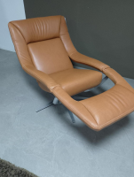 Koinor - Sessel Yoko No 5 Leder B Toro Whisky Braun Gestell 5 Arm Drehkreuz Nickel Silber Satiniert - 5