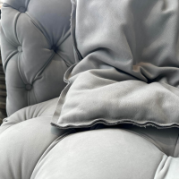 Baxter - Sofa Chester Moon Leder A Kashmir Ciment Grau Füße Buche Gefärbt Wenge Inklusive Kissen Slim - 4