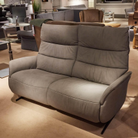 himolla - Sofa Brüssel 4050 Leder Leonessa Fjord Grau Gestell Metallkufe Anthrazit Pulverbeschichtet Mit Relaxfunktion Und Elektrischer Kofteilverstellung - 2