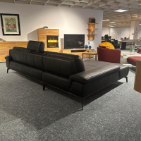 ADA - Ecksofa Talara Leder New 10 Graphiteblack Schwarz Füße Metall Schwarz - 6