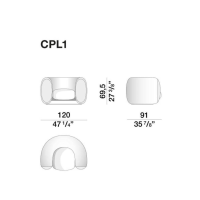 Molteni & C - Sessel Cinnamon Lounge Stoff Kat. Z 451 ZAGO Gelb Gestell Messing Satiniert - 3