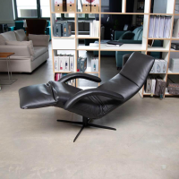 Jori - Relaxsessel Yoga Mono Move Leder Celia Nero Schwarz 4 Stern Fuß Schwarz - 6