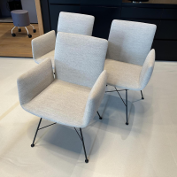 COR - 3er-Set Stuhl Jalis Stoff 8081 Muschel Grau Gestell Schwarz - 15