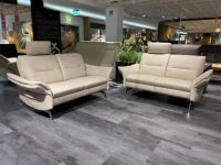 himolla - Polstergarnitur Teoma 6076 R Leder Eleganza 27 Elfenbein Beige Metallfüße Edelstahloptik - 8