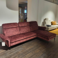 Activineo - Ecksofa Garbo Stoff VZP Bordeaux Rot Metallkufe Schwarz Matt Mit Manuelle Kopfteilverstellung - 5