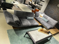 Bullfrog - Ecksofa Akito Leder Crazy Nubuk 2510 73 Graphit Grau Plateau Räuchereiche Winkelfuß Stahl Schwarz Matt - 5