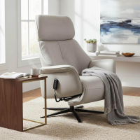 himolla - Sessel 7362 S Lounger Leder 27 Eleganza Coala Grau Gestell Metall Schwarz Mit Herz Waage Position - 6