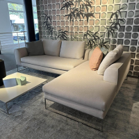 COR - Ecksofa Mell Lounge 48213 Stoff 10064 Chalk Grau Metallgestell Verchromt Inklusive Kissen - 10