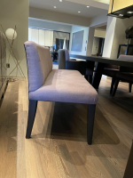 Promemoria - 2er-Set Sitzbank Isotta Cyclam Leder Und Stoff Dunkelviolett Violett Füße Schwarz - 6