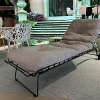 Freifrau - Outdoor Sunbed Liege Leyasol Stoff Loopi Pepper Grau Schwarz Gestell Schwarz Pulverbeschichtet - 3