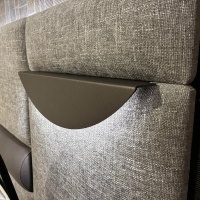 Möller Design - Boxspringbett The Grid Stoff Mud Taupe 12 Grau Leder Rancho Steel Grau Inklusive Matratzen Und Konsolen - 8