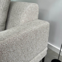 Jori - Ecksofa Tigra Landscape Stoff Monza Melange 99 Beige Füße Metall Bronze Inklusive Kopfstütze - 8