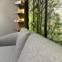 Signet - Schlafsofa Kyoto-4 Stoff F Tessin Samtgrau Füße Buche Schwarz - 2