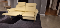 Activineo - Sofa Gerrit Leder Napoli Crema Beige Holzfuß Eiche Geölt mit Relaxfunktion - 8