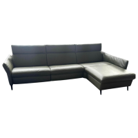 himolla - Ecksofa Velden 8372 Leder Longlife Rustika 24 Zypres Grün Füße Metall Anthrazit - 8