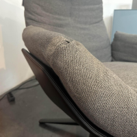 COR - Lounge Drehsessel Cordia Leder Semi 286 Schwarz Gestell Schwarz Inklusive Hocker und Filzgleiter - 4