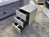 Hülsta - Multi Kommode R Lack Sahara Grau Abdeckplatte Glas Sahara Griff 057 Mit 3 Schubkästen - 7